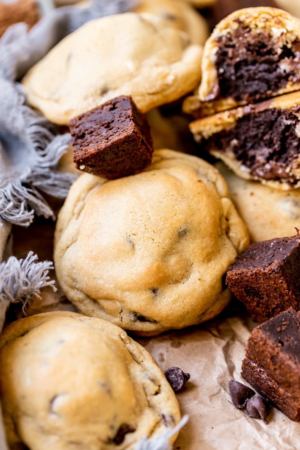 Brownie Stuffed Chocolate Chip Cookies • Kroll's Korner