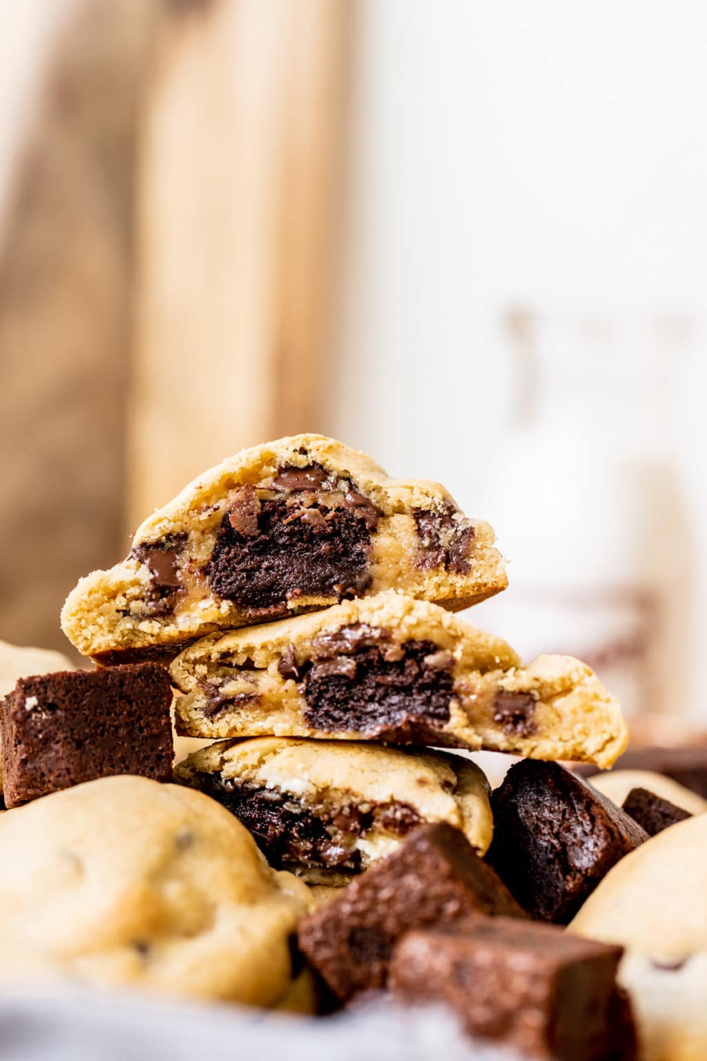 Brownie Stuffed Chocolate Chip Cookies • Kroll's Korner