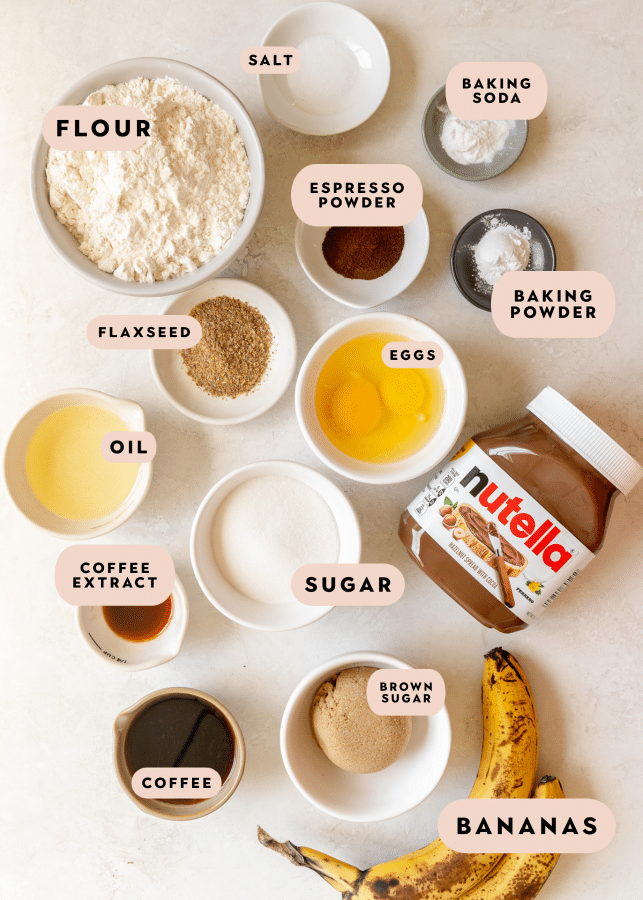 ingredients in small bowls needed to make muffins