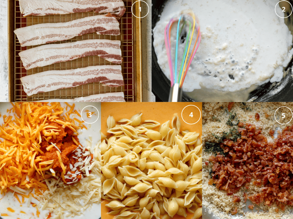 step by step photos on how to make a mac and cheese recipe. 