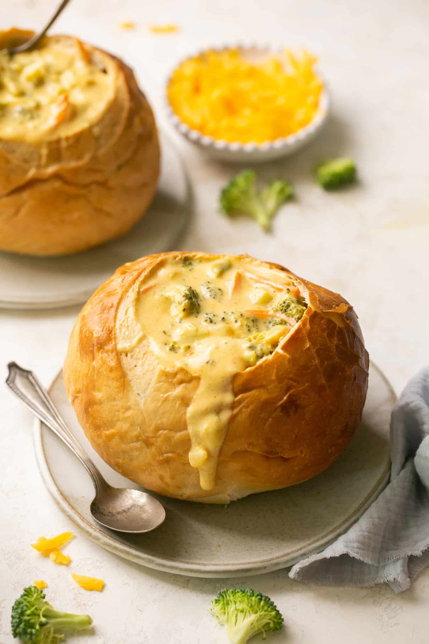 soup in a bread bowl. 