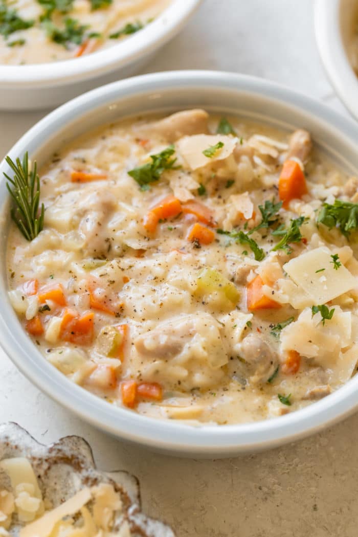 Creamy Chicken and Rice Soup • Kroll's Korner