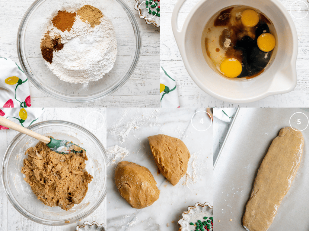 step by step photos of making biscotti. 