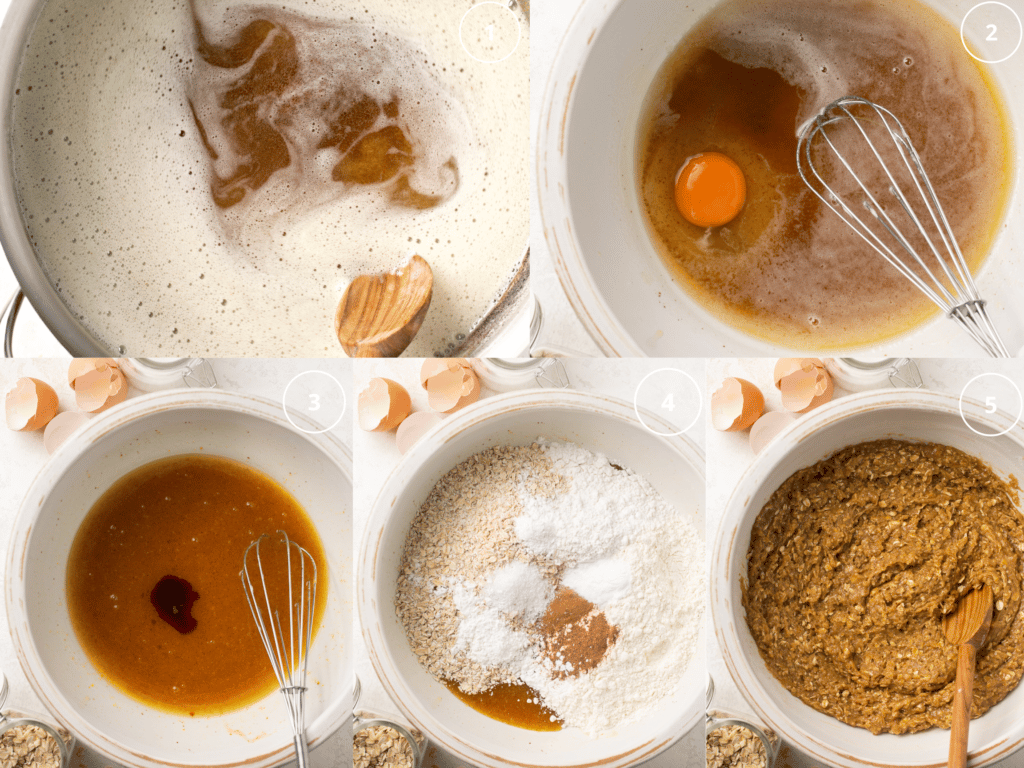 step by step photos making brown butter and cookies. 