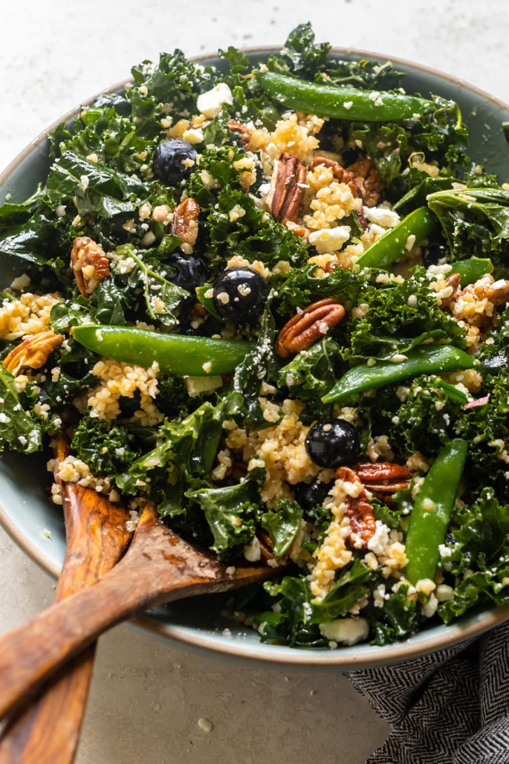 Massaged Kale Blueberry Salad • Kroll's Korner