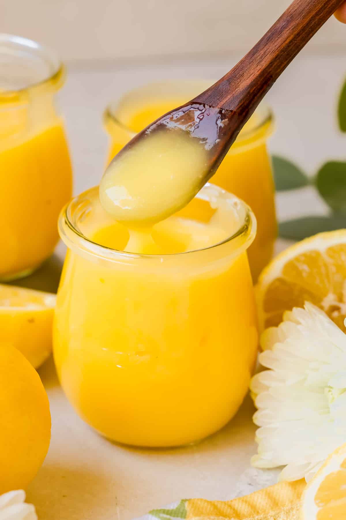 curd in glass jars. 