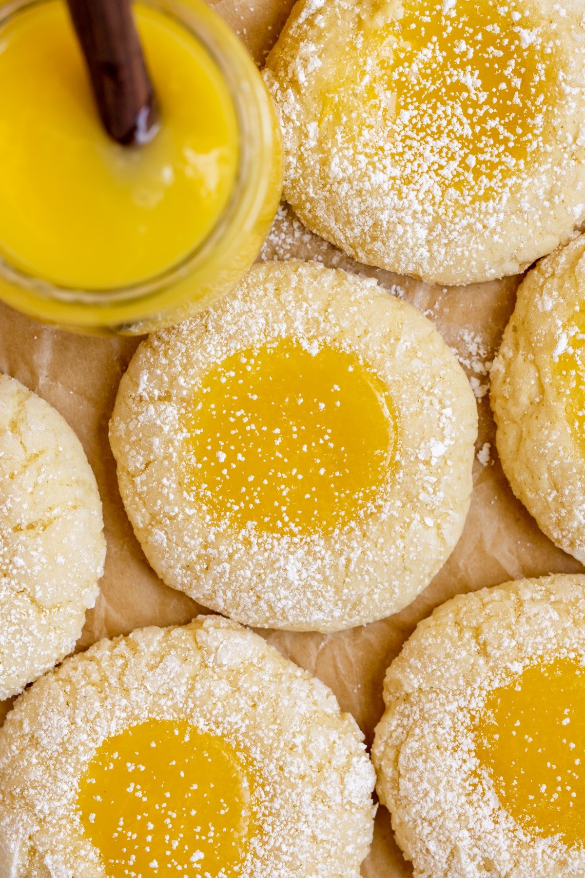 lemon cookies filled with lemon curd and dusted with powdered sugar. 
