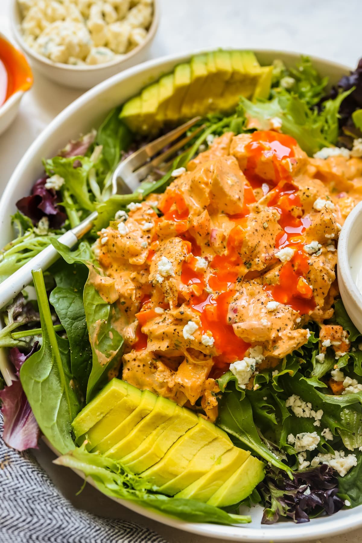 Healthy Garden Chicken Salad Meal Prep - With Peanut Butter on Top