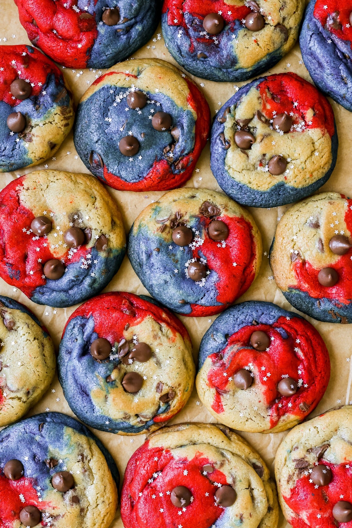Red White and Blue M&M Cookies - I Heart Eating