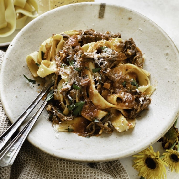 Beef Ragu on a plate.