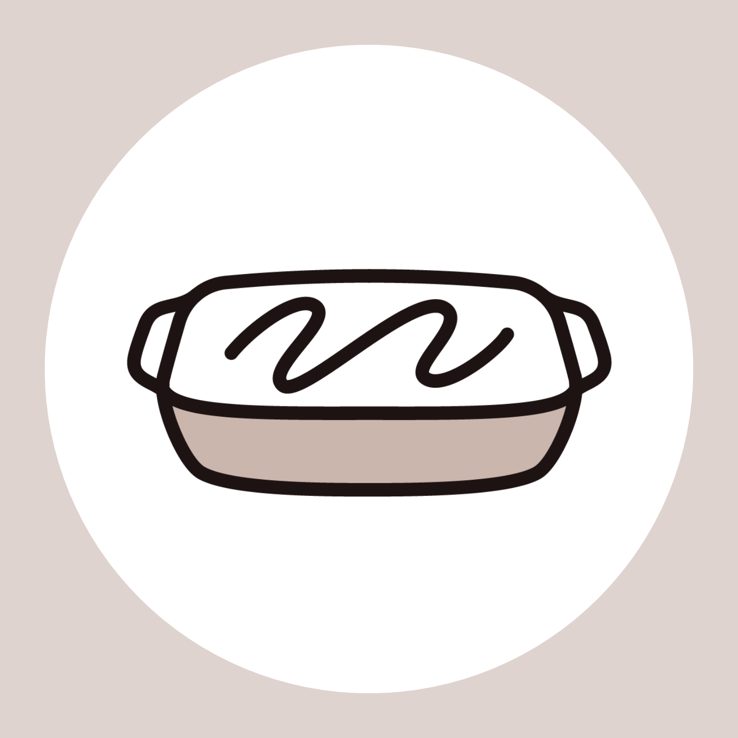 drawing of a casserole dish