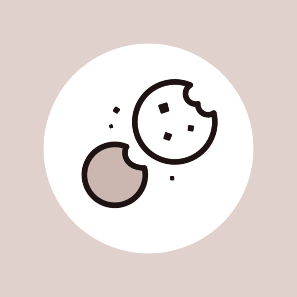 drawings of two cookies with a bite taken out of each