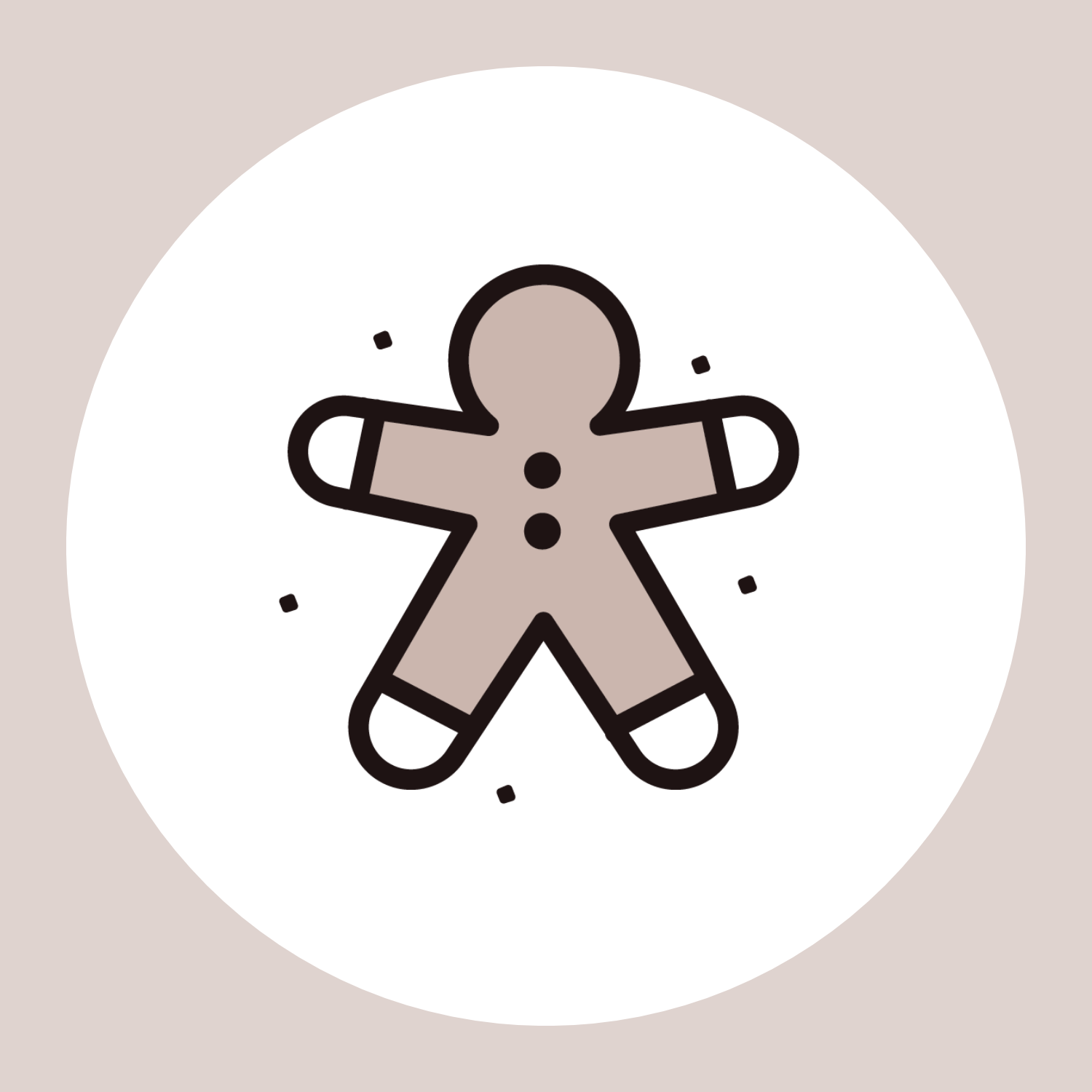 drawing of a gingerbread man