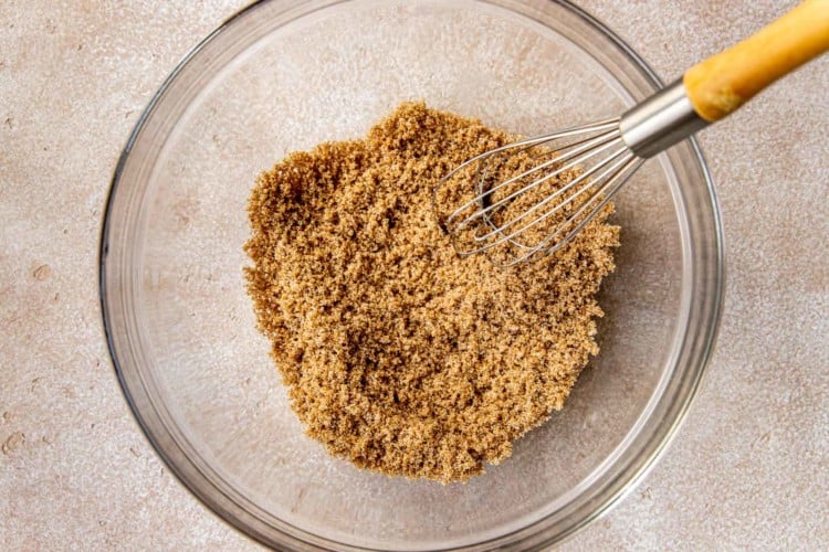 whisk in bowl of brown sugar mixture