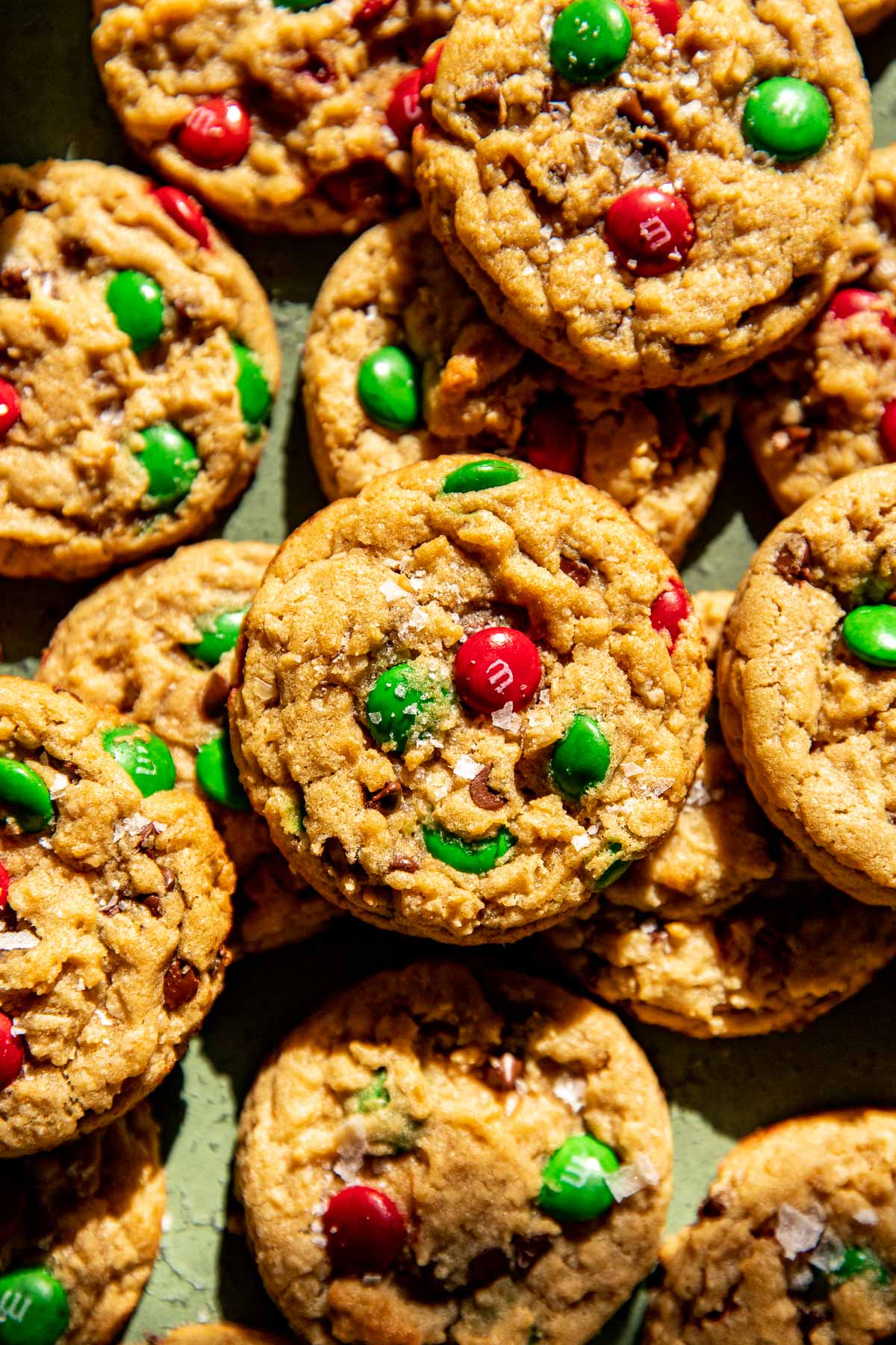 cookies made with christmas M&Ms. 