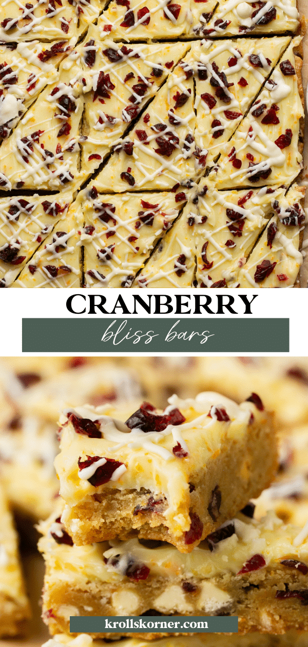 Cranberry Bliss Bars • Kroll's Korner