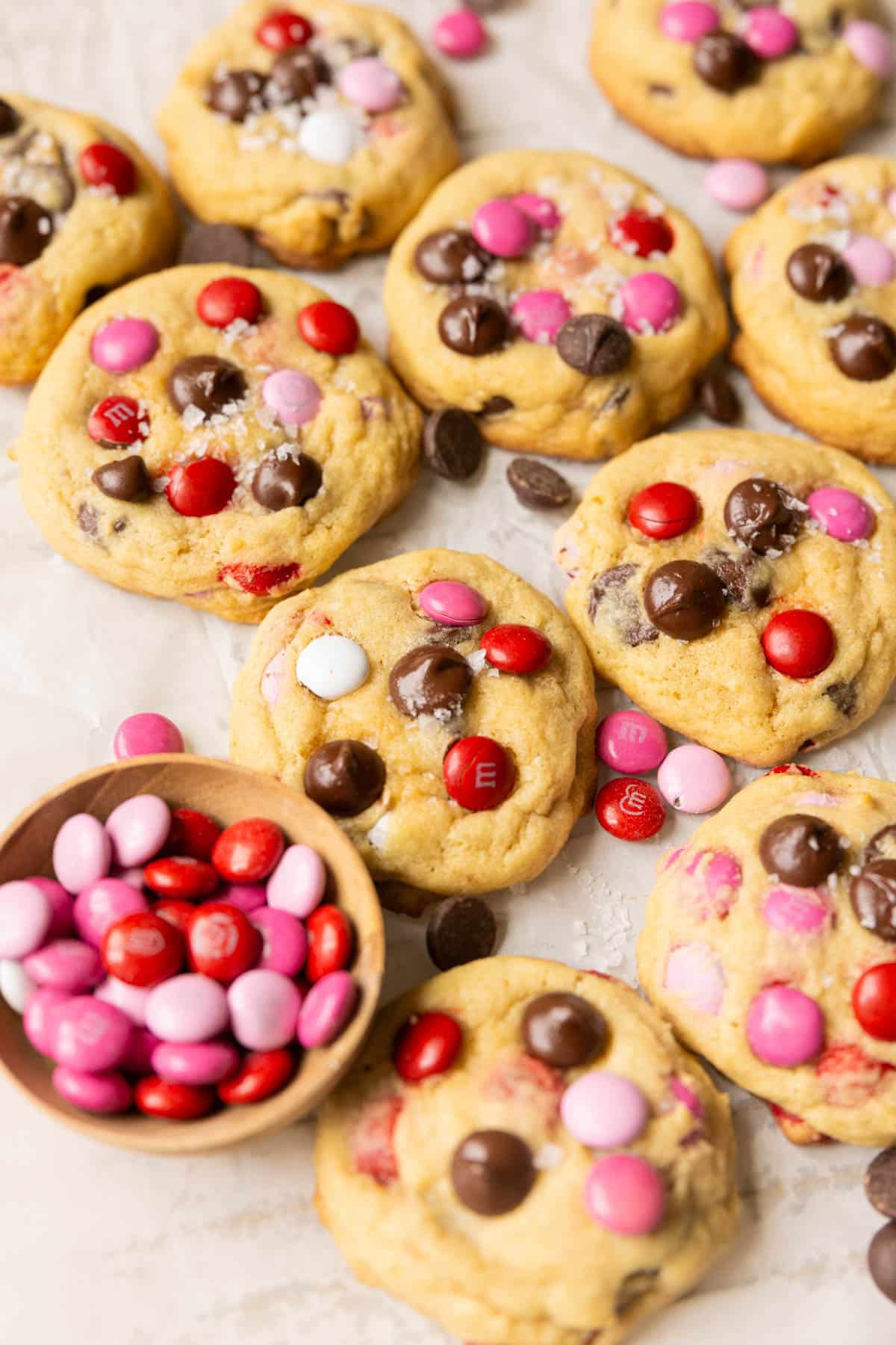 cookies made with valentines m&ms. 