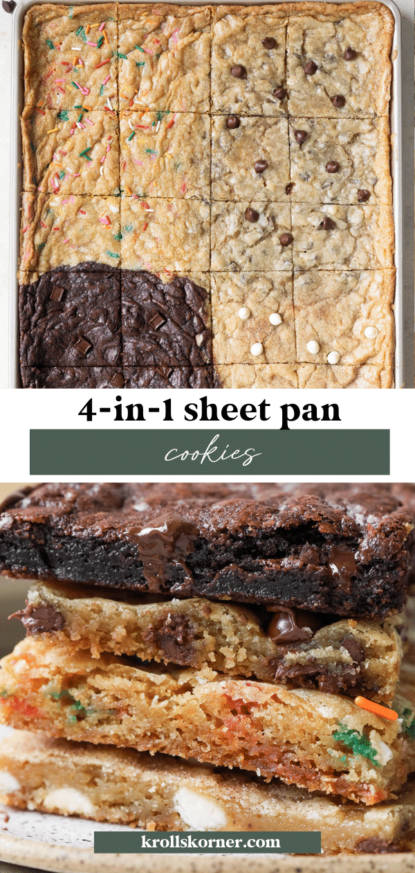 4in1 Sheet Pan Cookies (1 Dough, 4 Flavors!) • Kroll's Korner