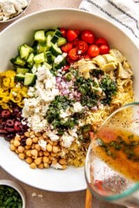 Mediterranean Orzo Salad Recipe (Vegan) - Kroll's Korner