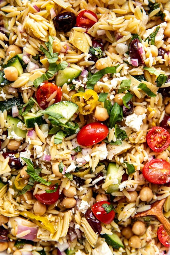 Mediterranean Orzo Salad Recipe Vegan Krolls Korner