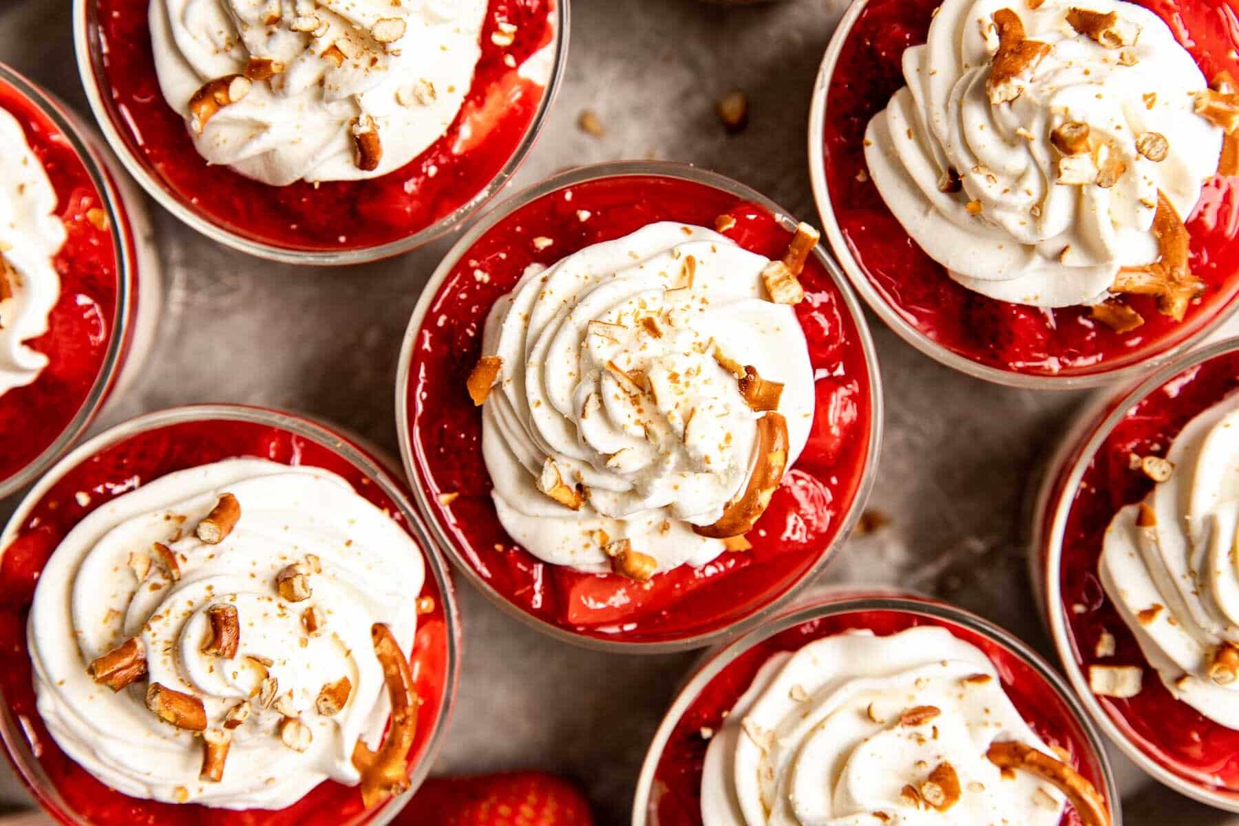 Strawberry Pretzel Salad Parfaits • Kroll's Korner