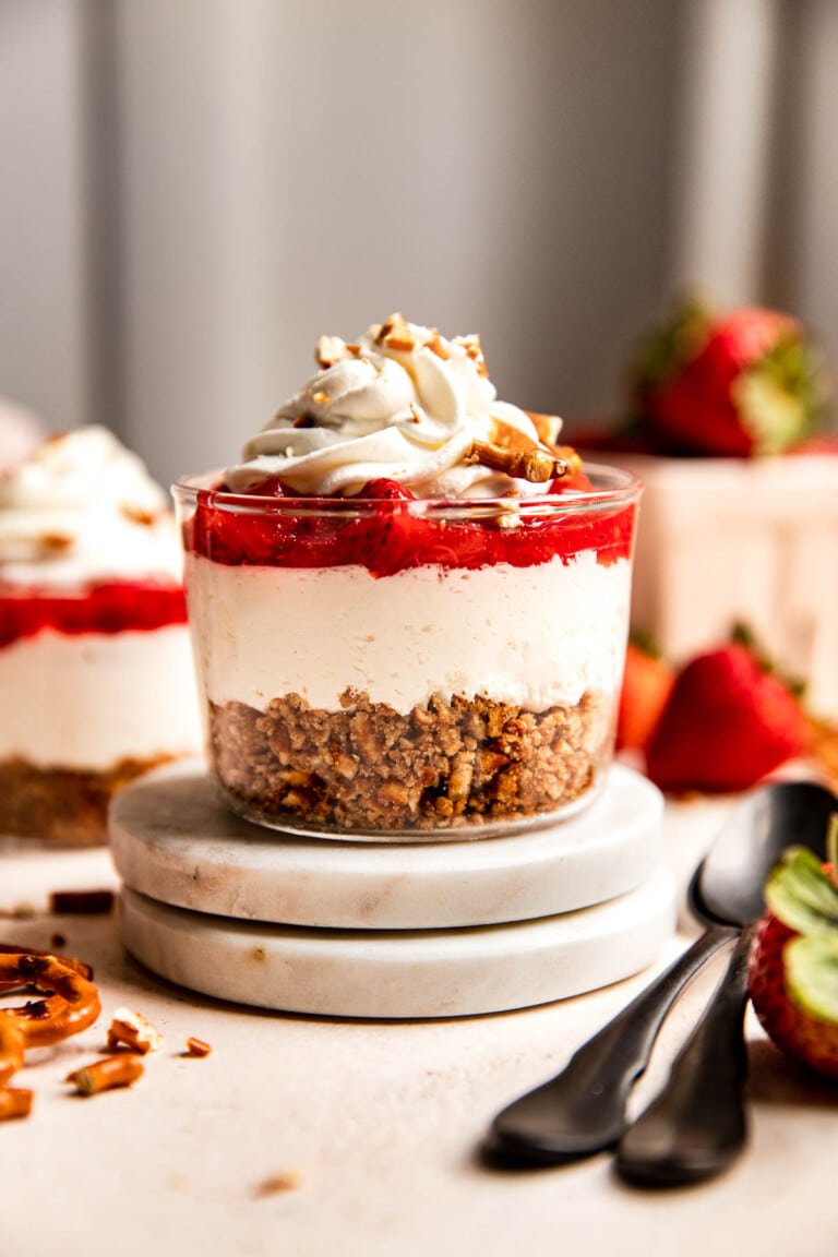 Strawberry Pretzel Salad Parfaits • Krolls Korner