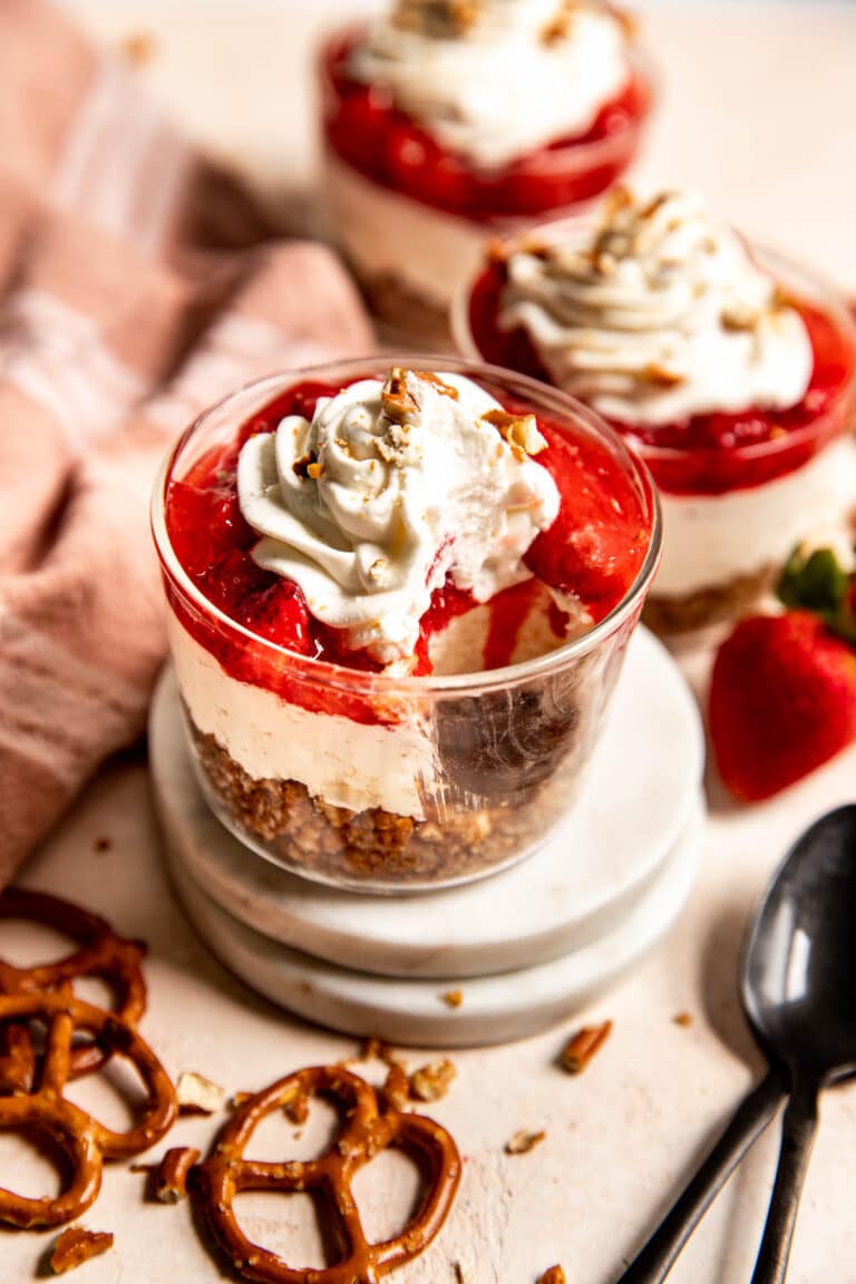 Strawberry Pretzel Salad Parfaits • Krolls Korner