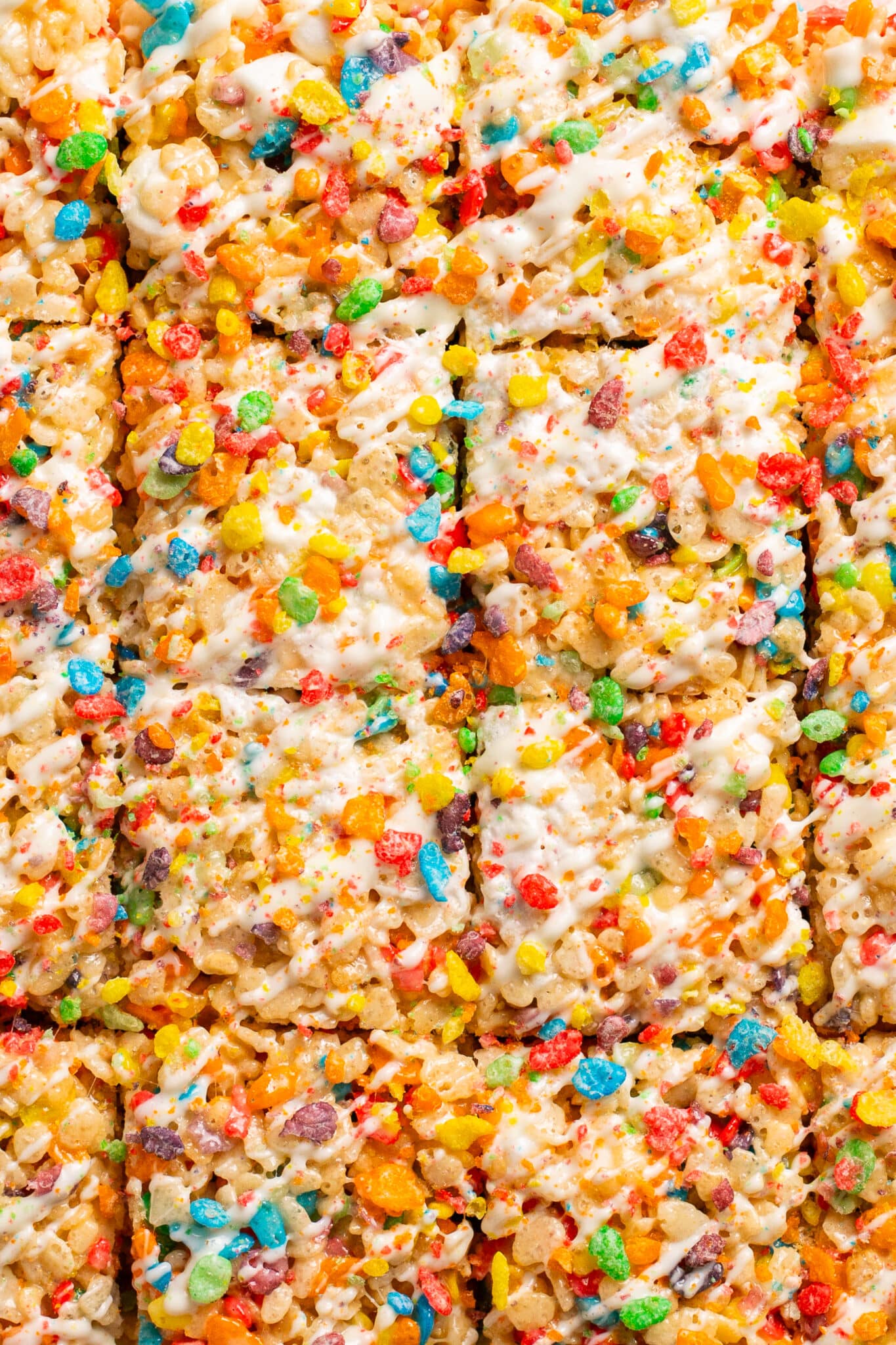 an up close image of fruity pebble rice krispies. 