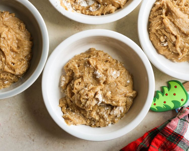 small ramekins with cookie dough in each