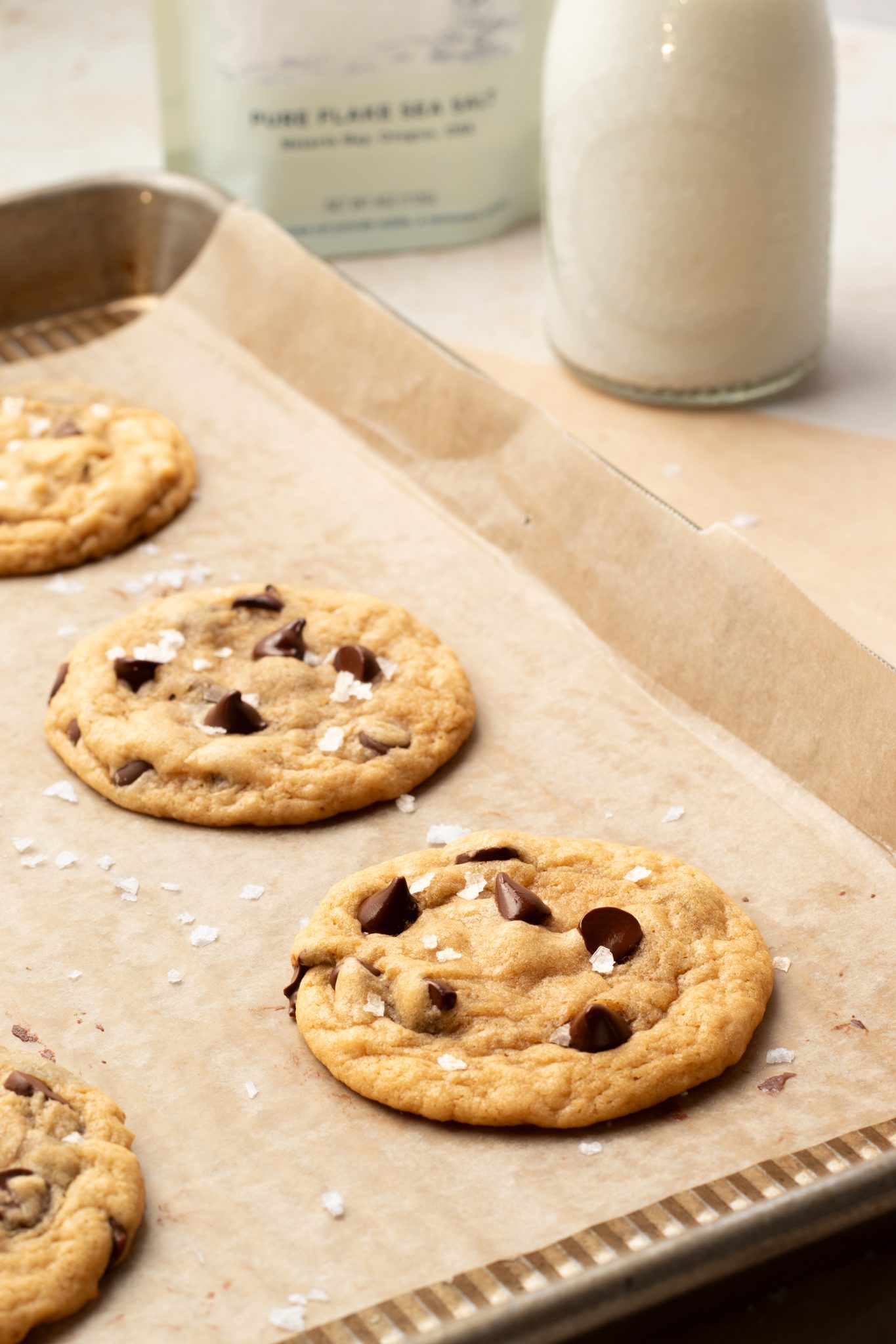 cookies on parchment paper. 