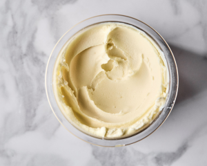 Protein vanilla ice cream after going through lite ice cream cycle in ninja creami.