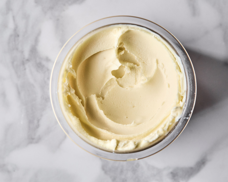 Protein vanilla ice cream after going through lite ice cream cycle in ninja creami.