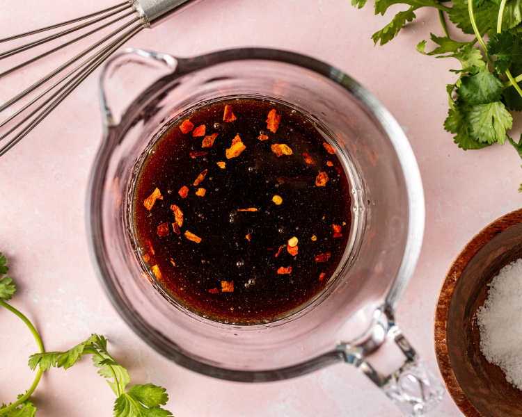 Thai sauce whisked together in small mixing bowl.