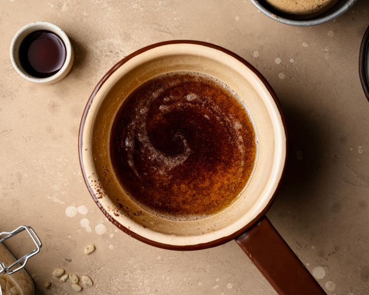 Brown butter in a small saucepan.