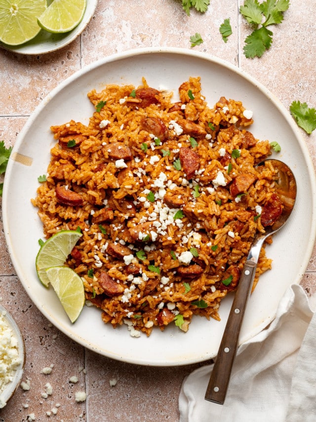 Oven Baked Spanish Rice and Chorizo