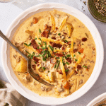 Featured image for cheeseburger soup.