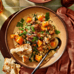 Creamy harvest soup served in a bowl.
