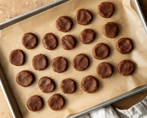 Freezing the brown sugar filling in small disc until frozen solid.