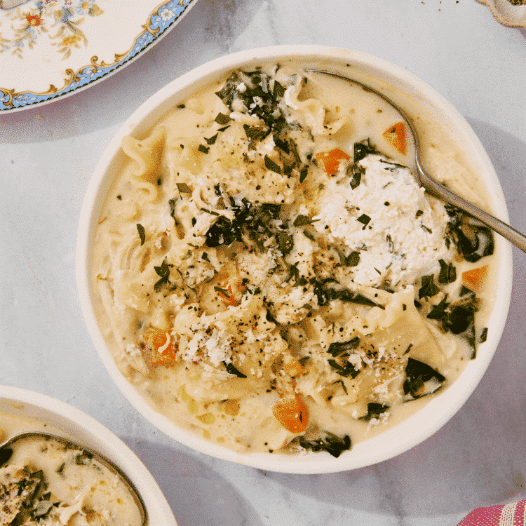 Featured image for white lasagna chicken soup.